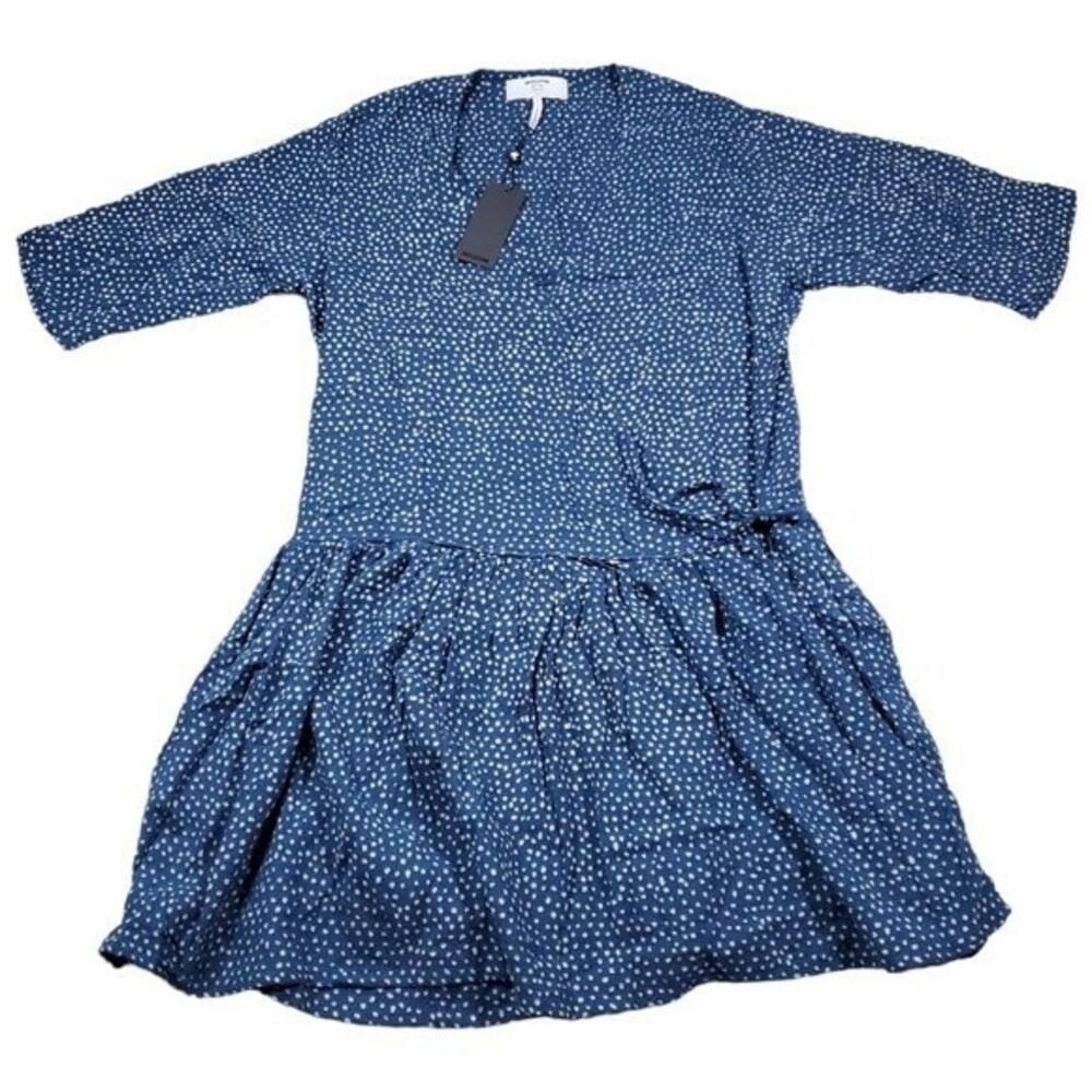 One Teaspoon Starry Night Wrap Dress Navy Blue White Dot Women's Size Medium